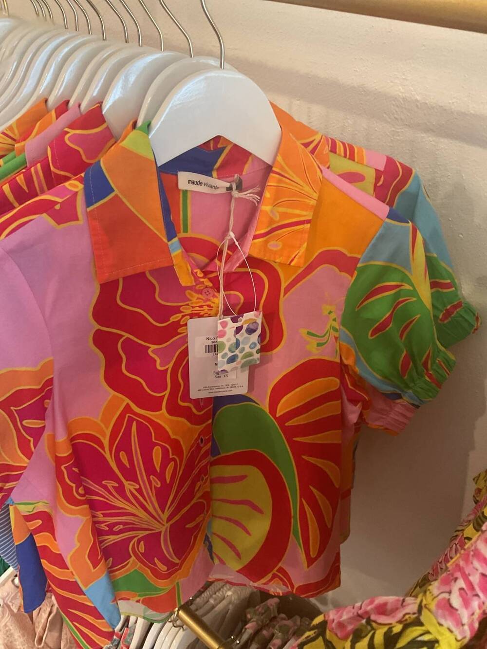 NEW MAUDE VIVANTE women's nico floral top in orange multi